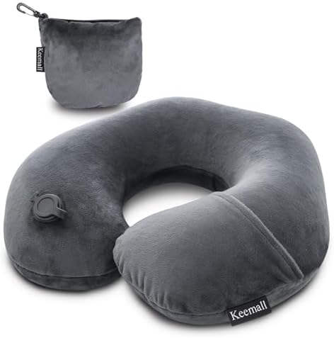 Keemall Inflatable Travel Neck Pillow, Cervical Support by Keemall