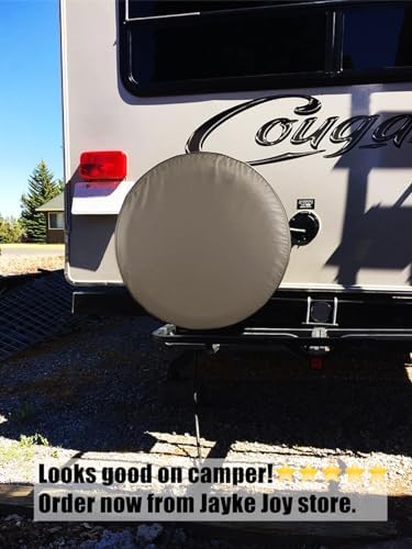 Gray Spare Tire Cover, Waterproof PVC Leather - Image 6