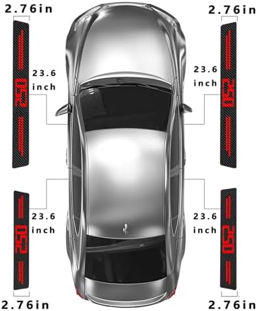 Door Sill Protectors for Ford F250, Carbon Fiber Leather Front/Rear Door Sill - Image 4