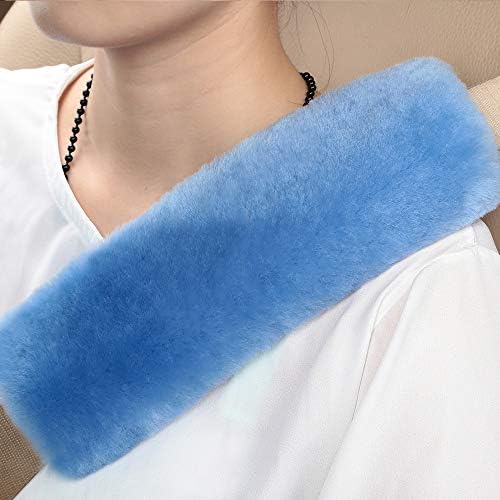 OGLAND 2 Pack Sheepskin Car Seat Belt Cover Pads | Wool Seatbelt Cushions - Image 2