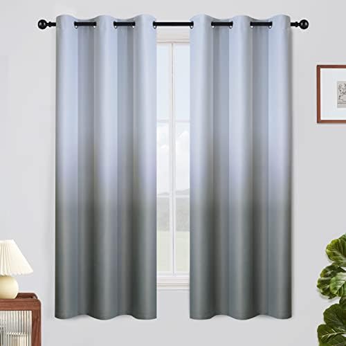SimpleHome Ombre Gradient Grey White to Gray Curtains by SimpleHome