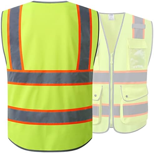 JKSafety Safety Vest for Men Women Reflective Hi Vis JK901 Yellow XL - Image 2