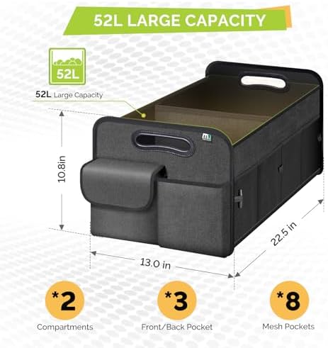 MIU COLOR Trunk Organizer for Car, Car Organizer, Collapsible - Image 2