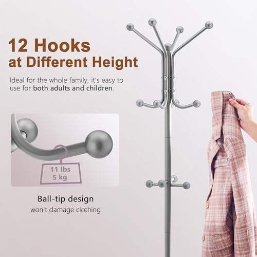 Hoctieon Coat Rack Freestanding, Coat Tree - Image 4