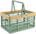 VALESKA 17inch Plastic Milk Crate, 33L Collapsible Crate by VALESKA