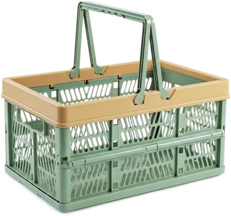 VALESKA 17inch Plastic Milk Crate, 33L Collapsible Crate by VALESKA