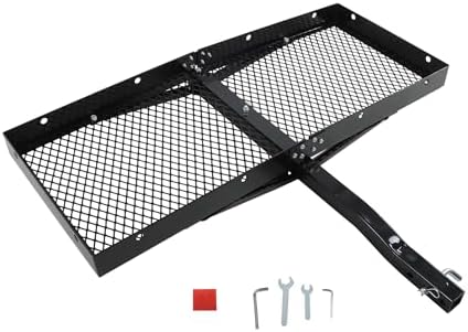 zeech 48" x 20" x 3.5" 500 LBS Black Trailer Hitch Cargo Carrier Mounts - Image 2