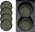Silicone Car Coasters Set of 4, 3.15" Foldable Cup Holder Mats by Wingcases