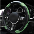 povtii Car Steering Wheel Cover, 15 Inch Leather Breathable Auto Steering Wheel by povtii