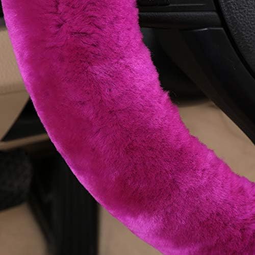 OGLAND Fuzzy Sheepskin Car Steering Wheel Cover - Image 3