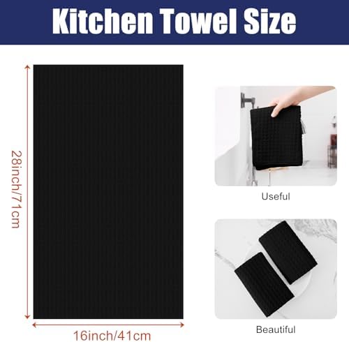 Homaxy Microfiber Waffle Weave Kitchen Towels, 8 Pack - Image 2