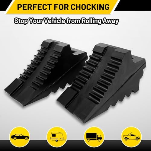 ROBLOCK Solid Rubber Wheel Chocks Heavy Duty Trailer Chock, G.V.W. Up to 8T - Image 4