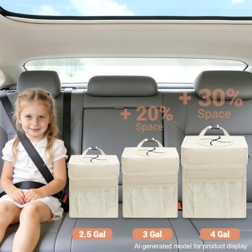 Capolo Car Trash Can with Lid, Leakproof Car Garbage Can Car Trash Bag - Image 7