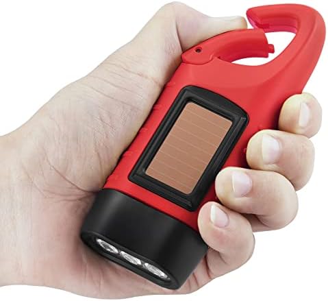 Simpeak 2-Pack Hand Crank Solar Powered LED Flashlight, Emergency Survival - Image 3