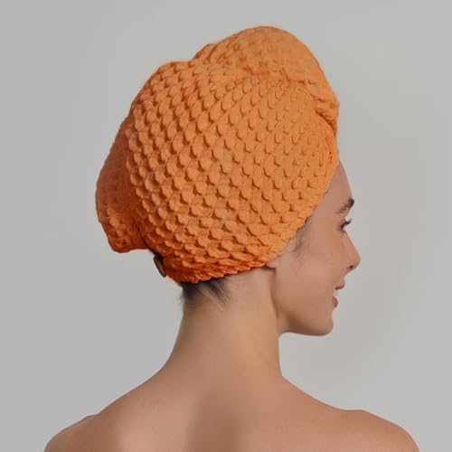 Luxury Organic Japanese Cotton Hair Drying Waffle Towel Wrap - Image 3