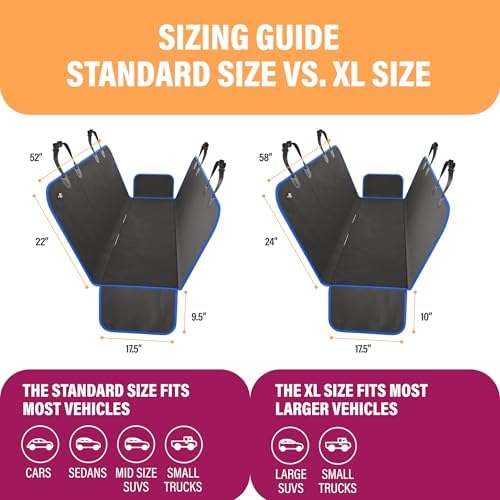 Active Pets Waterproof Hammock Standard Car Seat Cover, Fits Sedans Hatchbacks - Image 5