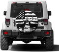 Black and White Deer Silhouettes Spare Tire Cover by Foruidea