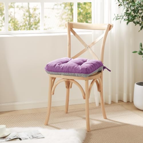 Love's cabin Memory Foam Chair Cushions Set of 4, 19 Inch, Light Purple - Image 7