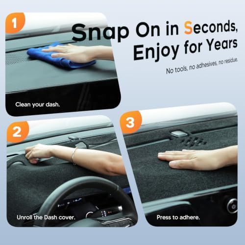 Cartist Black Dash Cover for 2010-2013 Mazda 3 Dashboard Cover Mat - Image 4