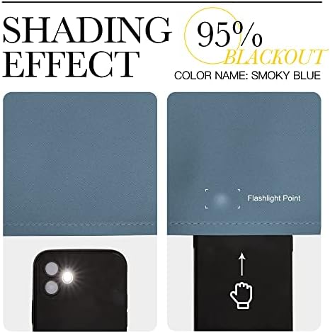 NICETOWN Smoky Blue Blackout Curtains 90 inches Length - Image 4