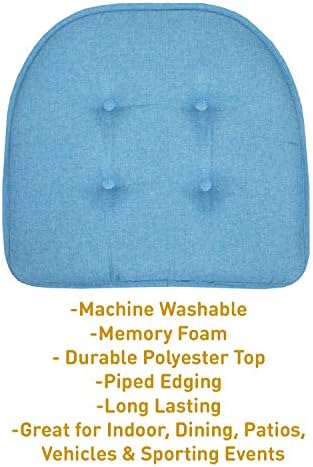 Chair Cushion Memory Foam Pads Tufted Slip Non Skid Rubber Back U-Shaped 17" x - Image 3
