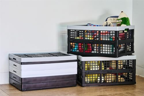 Aebeky 3-Pack Plastic Collapsible Storage Crates-30L, Foldable Plastic Crates - Image 7