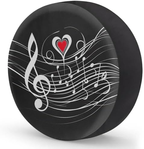 Spare Tire Cover for RV Trailer, Musical Notes Prints Tire Covers Universal Fit - Image 2