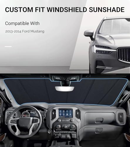 Pigenius Windshield Sun Shade for Ford Mustang 2013-2014. Full Coverage - Image 2