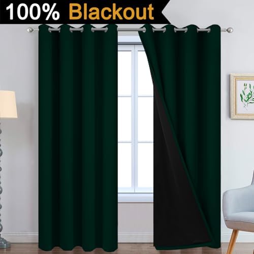 Yakamok Pine Tree Green 100% Blackout Curtains 84 Inches Long 52" Wide - Image 3