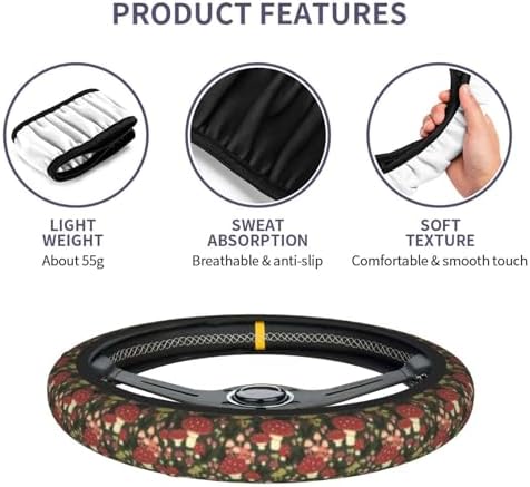 Mushroom Steering Wheel Cover Anti-Slip and Practical 14.5-15 Inch Universal - Image 4