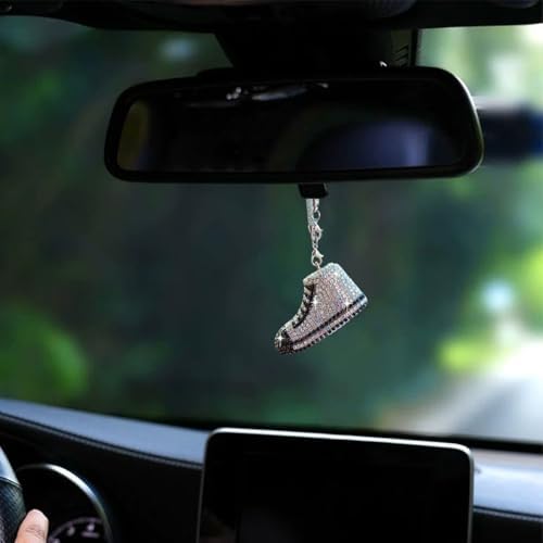 Bling Sneaker Shoe Sparkly Car Hanging Ornament, Cute Crystal Rear View Mirror - Image 4