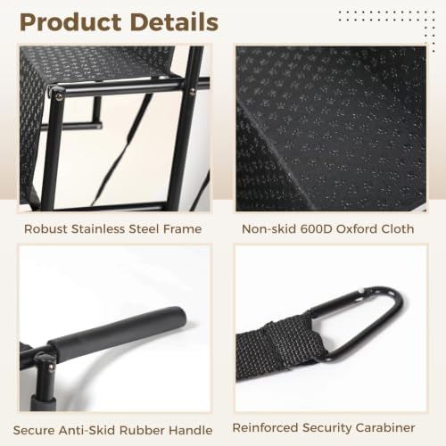 Foldable Dog Stairs for Large Dogs, 5-Step Wide Pet Ramp for Vehicle Trunk - Image 3