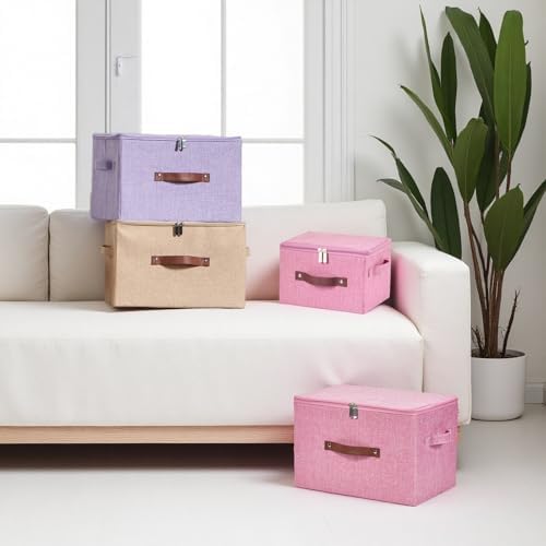 Storage Bins with Zipper Lids Decorative Lidded Baskets Boxes - Image 7