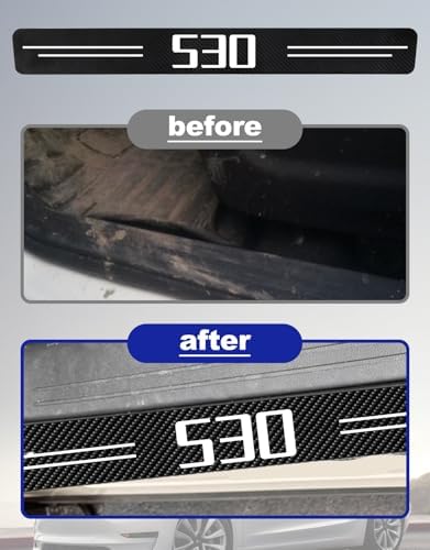 Door Sill Protectors for 5-Serie 530i & 530e, Carbon Fiber Leather Front/Rear - Image 3