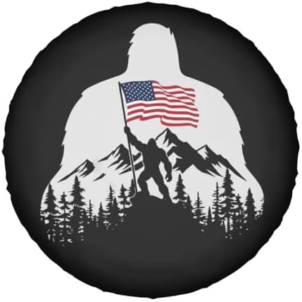 Bigfoot American Flag Spare Tire Cover Wheel Protector Universal Fit - Image 7