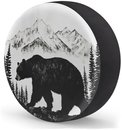 Spare Tire Cover for RV Trailer, Animal Bear Mountain Waterproof Sun Leather - Image 2