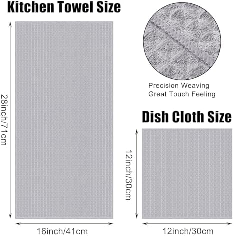 Homaxy Microfiber Kitchen Towels and Dishcloths Sets, 12 Pack - Image 4