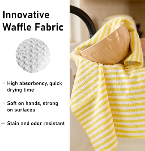Kitchen Towels Set of 2, Double-Sided 16x28 Microfiber Waffle Weave Dish Towels - Image 3