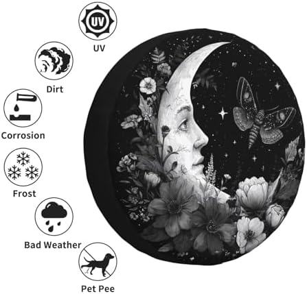 Moon Spare Tire Cover Waterproof Wheel Cover 17 Inch Universal Fit - Image 6