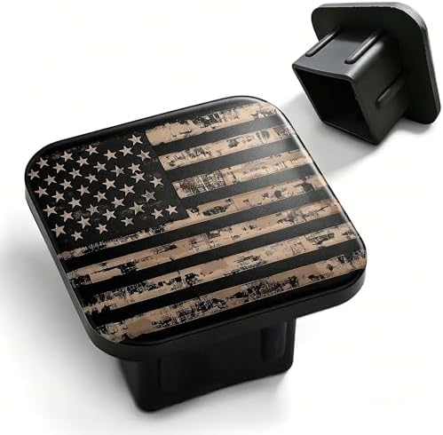 Hitch Cover Fits for 2 Inch Hitch Vintage American Flag Towing Hitch Plug for by Unknown