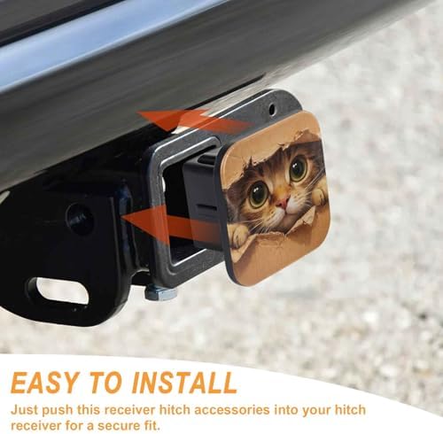 Cute Cat Tow Hitch Covers Heavy Duty Rubber Trailer Hitch Cover 2" Receiver - Image 4