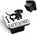 Dachshund Dog Trailer Hitch Cover I Love Dachshunds Words Cute Pet Love Heart by Unknown