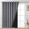 Yakamok Grey 100% Blackout Patio Door Curtain Panels W100 x L84, 1 Panel by Yakamok