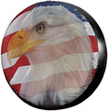 Delerain Bald Eagle American Flag Spare Tire Covers by Delerain