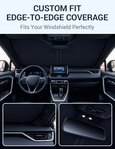 Proadsy Custom Fit 2019-2026 Acura RDX Windshield Sun Shade, Blocks Heat - Image 2