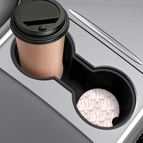 Cute Bowknot Car Coasters, Absorbent 2 Pack - Image 7