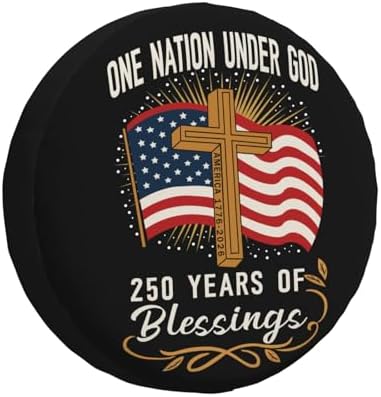 250 Anniversary USA Flag Spare Tire Cover by BDAYIDEA