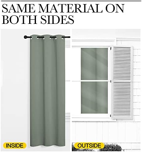 NICETOWN Sage Green Room Darkening Curtains, 42 x 68-inch - Image 6