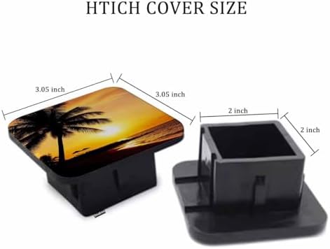 Ocean Palms Car Rear Hitch Covers Paradise Sea Beach Palm Tree Sunset Square - Image 2