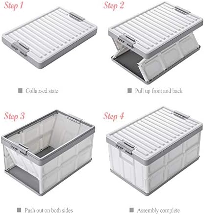 Collapsible Storage Bins with Lids 30L, Folding Plastic Stackable Utility - Image 3